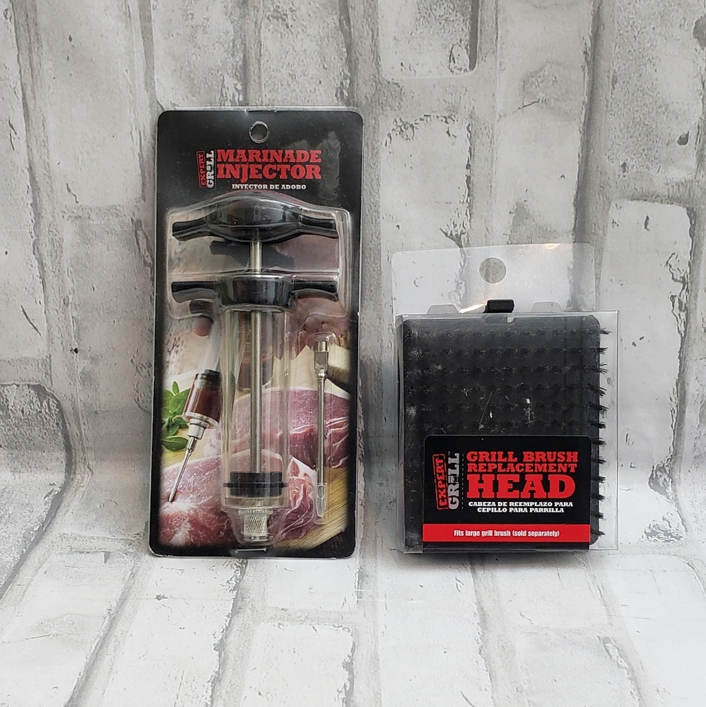 Expert Grill Marinade Injector and Replacement Grill Brush